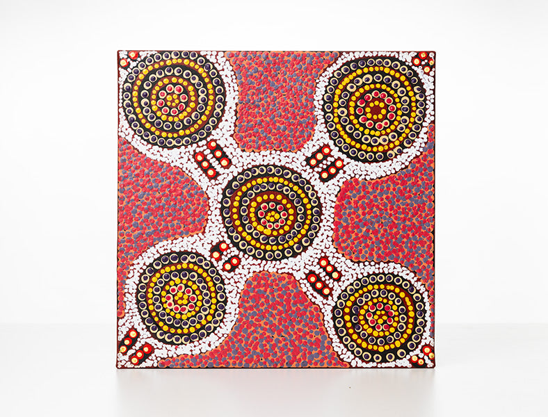 Jennifer Napaljarri Lewis - Ngapa Jukurrpa (Water Dreaming) - Puyurru