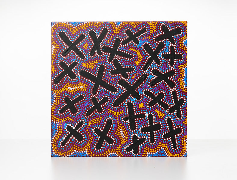 Kershini Napaljarri Collins - Ngatijirri Jukurrpa (Budgerigar Dreaming)