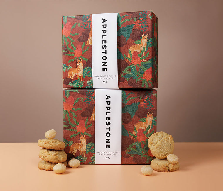 Applestone Macadamia White Choc Biscuits