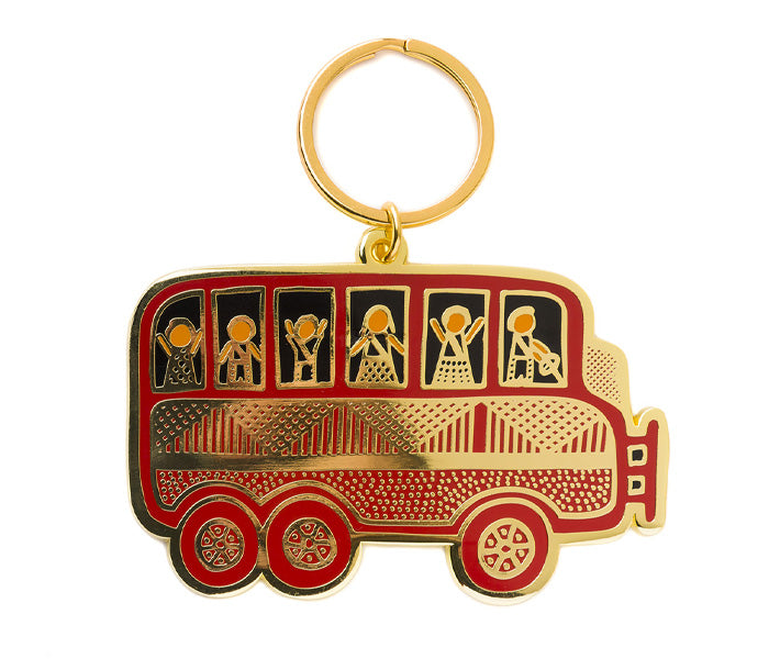 Debbie Coombes Bus Enamel Keyring