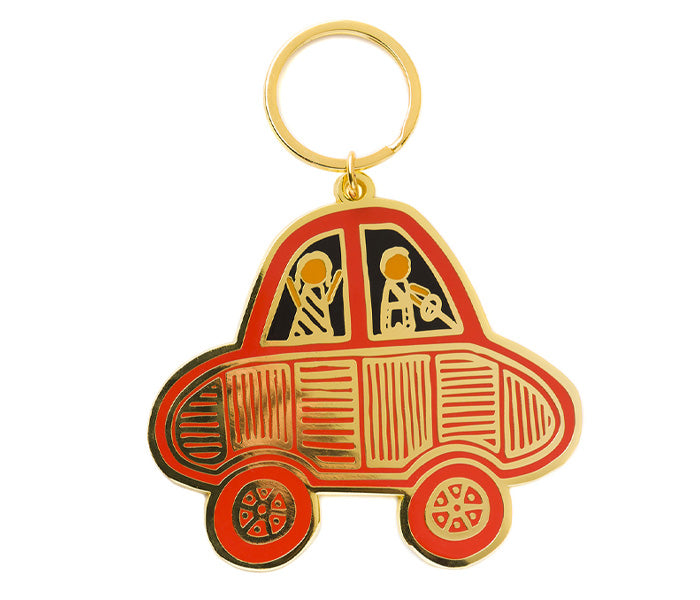 Debbie Coombes Cars Enamel Keyring