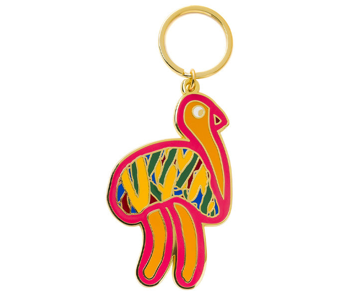 Thelma Beeton Emu (Orange) Enamel Keyring