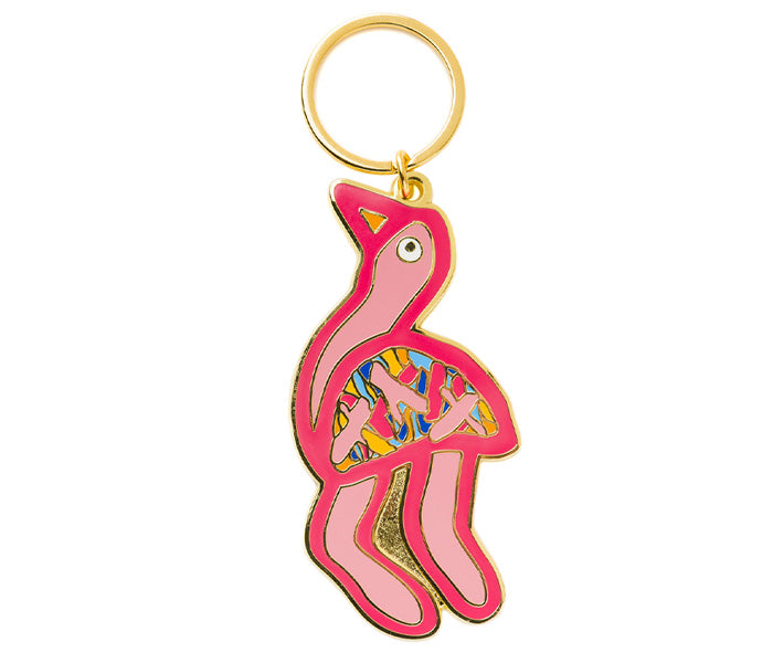 Thelma Beeton Emu (Pink) Enamel Keyring