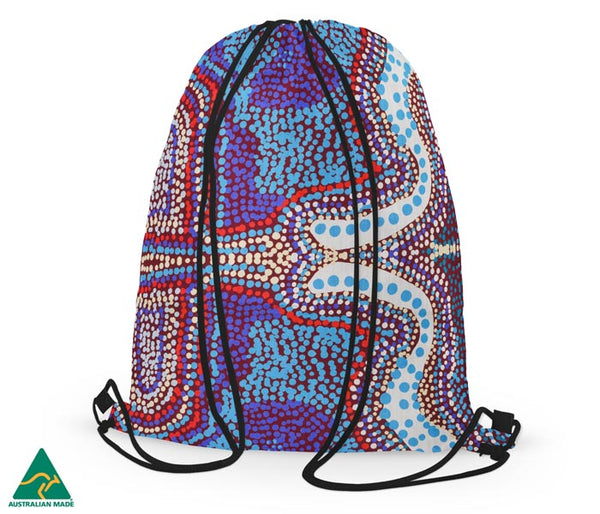 Aboriginal Art - Elaine Lane Drawstring Bag - Alperstein Designs